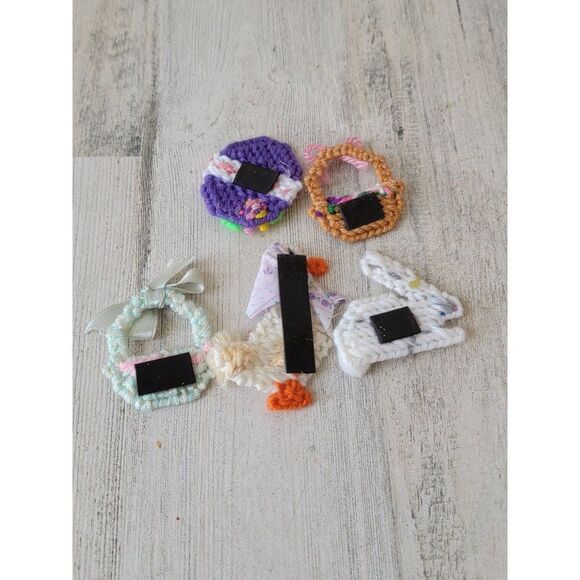 Crochet fridge magnet Easter spring set duck bunny egg basket - Picture 5 of 7